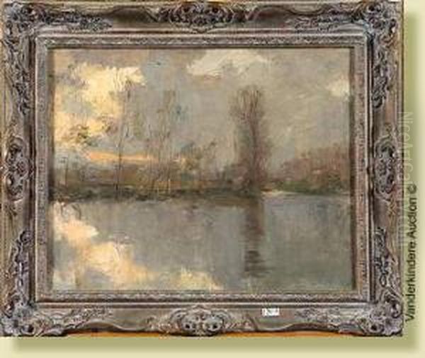 L'etang Oil Painting by Jean Van Cleemput