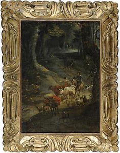 Scena Pastorale Oil Painting by Rembrandt Van Rijn