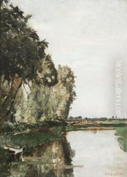 Water Landscape Oil Painting by Hendrik Van Der Hecht