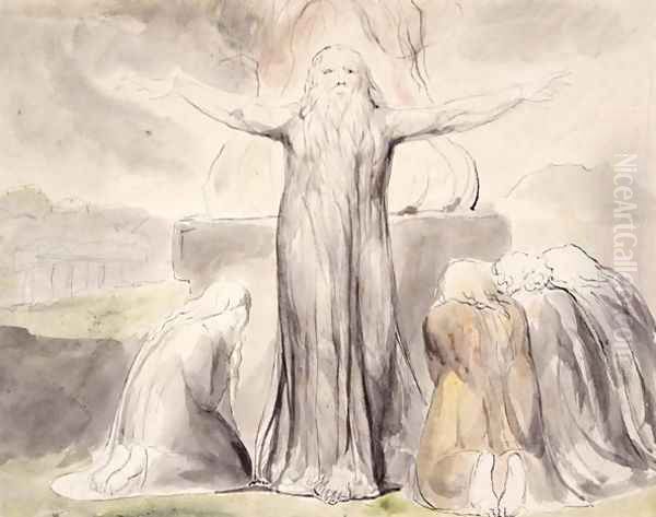 Job's Sacrifice- And my servant Job shall pray for you Oil Painting by William Blake