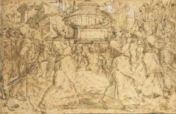 The Fall Of Jericho (joshua 6:15-20) Oil Painting by Gerard Van Groeningen