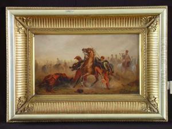 Husaren In Der Schlacht Oil Painting by Jules Van Imschoot