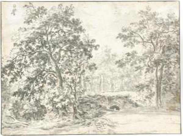 Landscape With A Bridge Oil Painting by Jan van Kessel