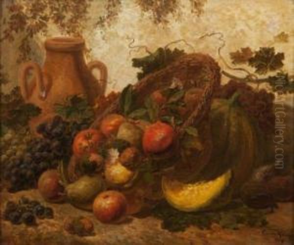 Nature Morte Oil Painting by Emile Van Marcke De Lumman