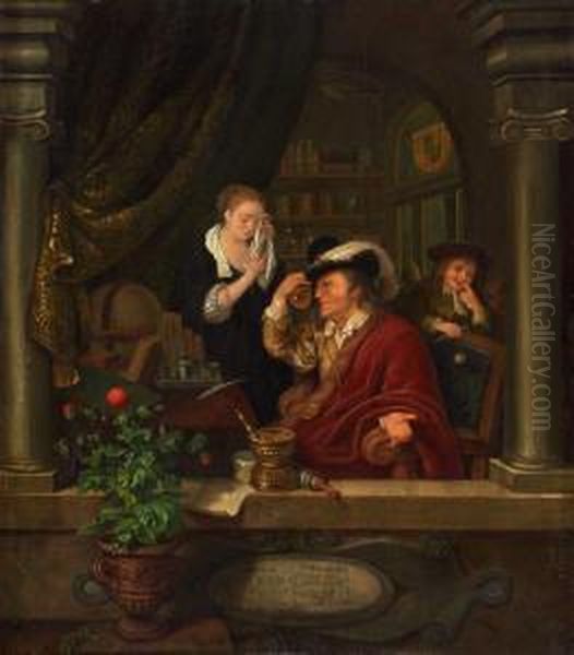 Beim Arzt Oil Painting by Willem Van Mieris Leiden