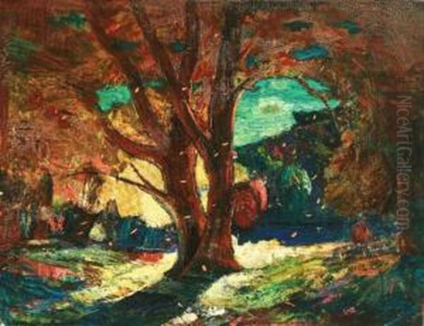 Autumn Colors Oil Painting by Dearing Van Perrine