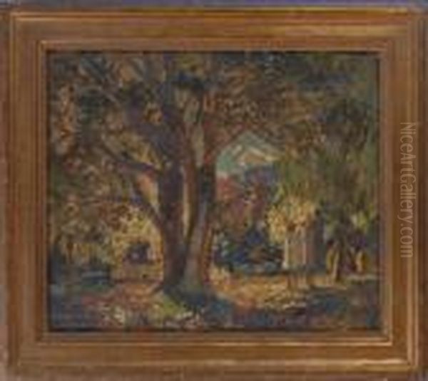 Autumn Day Oil Painting by Dearing Van Perrine