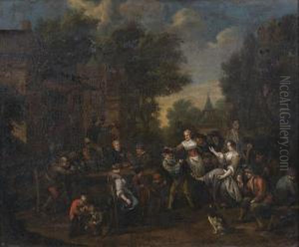 Rejouissances Paysannes Oil Painting by Bernardus Van Schendel