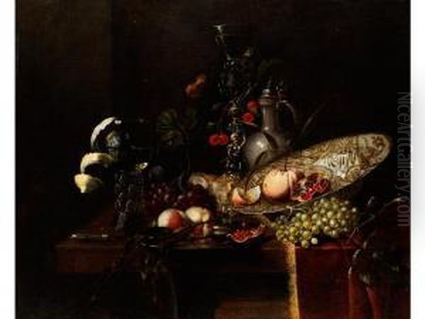 Fruchtestilleben Mit Prunkgefassen Oil Painting by Juriaen van Streeck