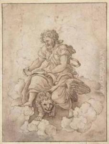 L'evangelista San Marco Oil Painting by Agostino dei Musi