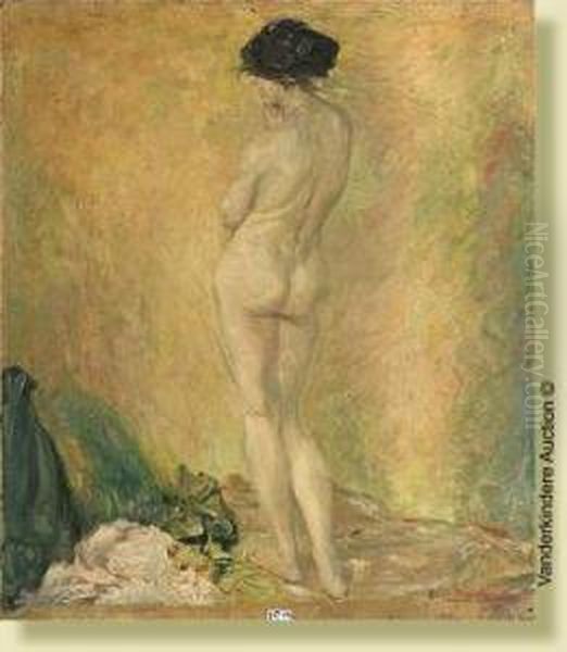 Nu De Dos Oil Painting by Emile Vermeersch