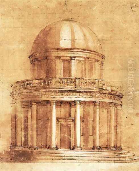 Study - Galleria degli Uffizi, Florence Oil Painting by Donato Bramante