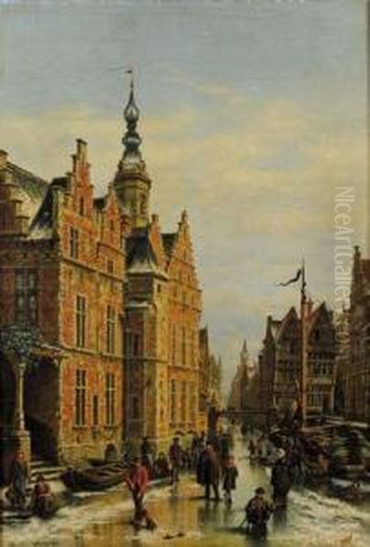 Veduta Di Citt Fiamminga Oil Painting by Victor Vervloet