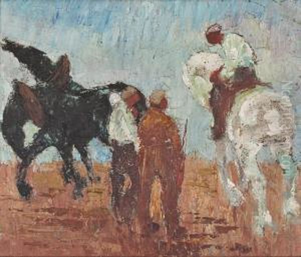 Bauern Auf Dem Feld Oil Painting by Erwald Vetter