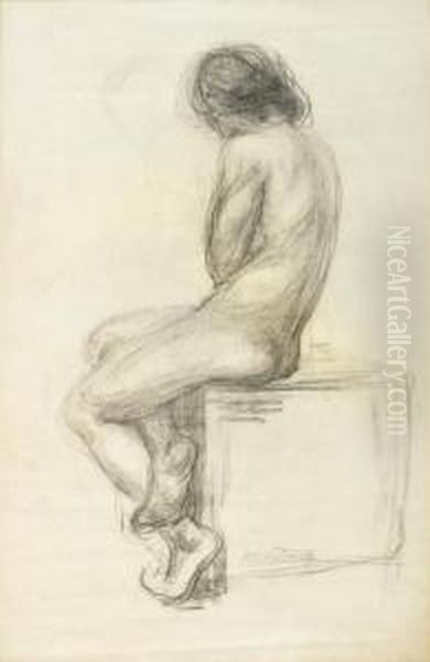 Desnudo De Espalda Oil Painting by Miguel Carlos Victorica