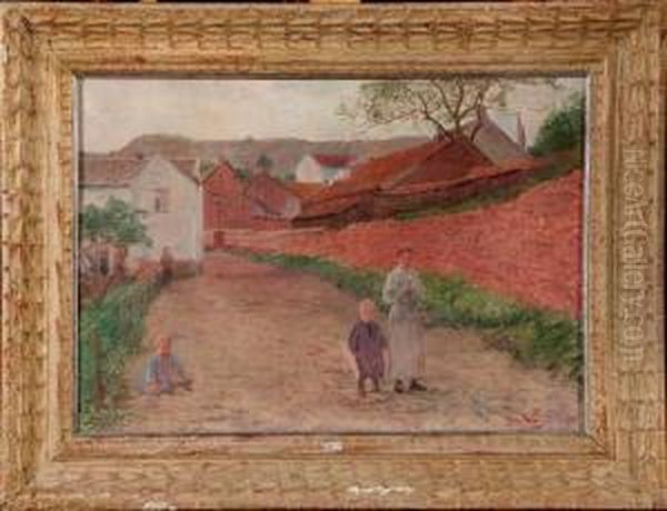 Un Dimanche Au Village Oil Painting by Emmanuel Vierin
