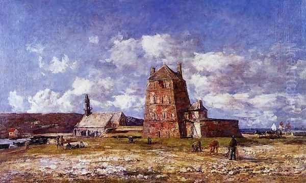 Camaret, the Jetty Oil Painting by Eugene Boudin