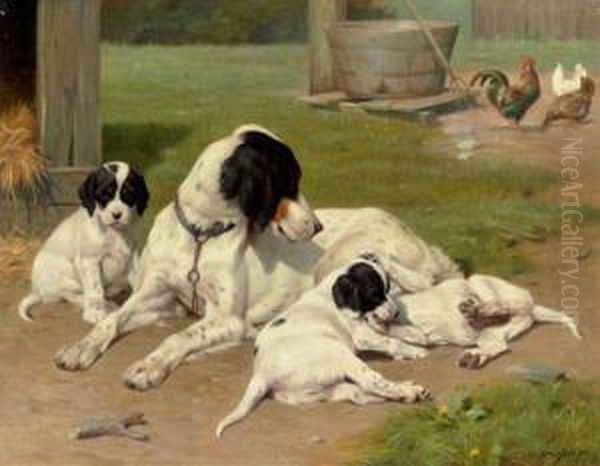 The Happy Family Oil Painting by Ejnar Vindfelt