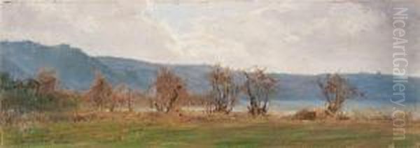 Lago Di Nemi Oil Painting by Francesco Vitalini