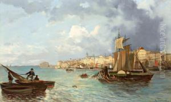 Blick Auf Triest Oil Painting by Baron Theodor Frieherr Von Ehrmanns