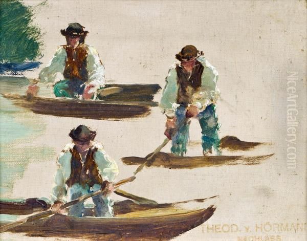 Figurenstudien (mann Im Boot) Oil Painting by Theodor von Hormann