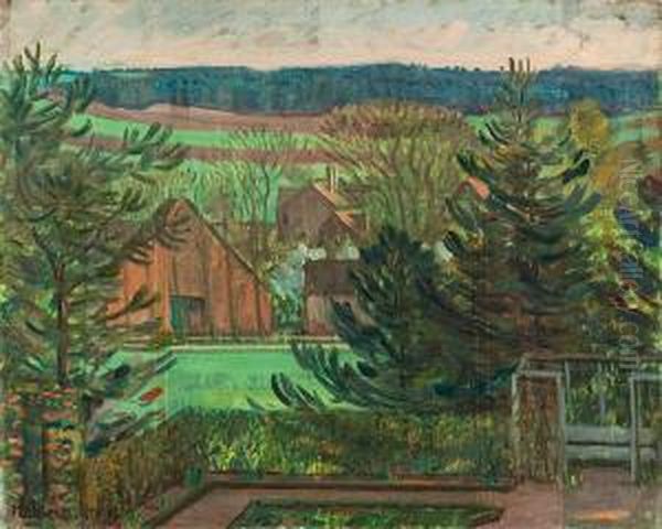 Blick Aufs Dorf Oil Painting by Leopold Karl Walter von Kalckreuth