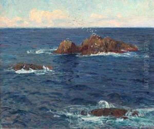 Felsen Im Meer Oil Painting by Egon Oskar Von Kameke