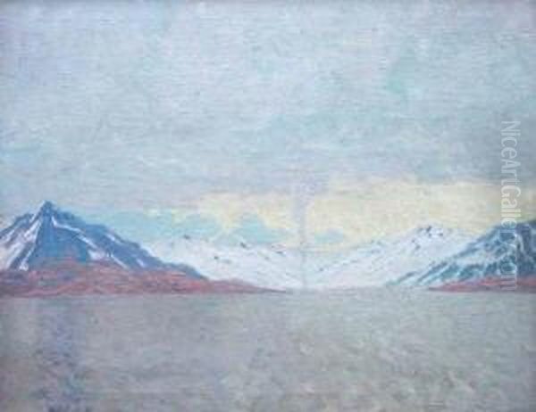 Gebirge Im Schnee Mit Geysir, Norwegen Oil Painting by Egon Oskar Von Kameke