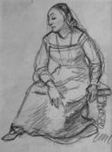 Sitzende Frau