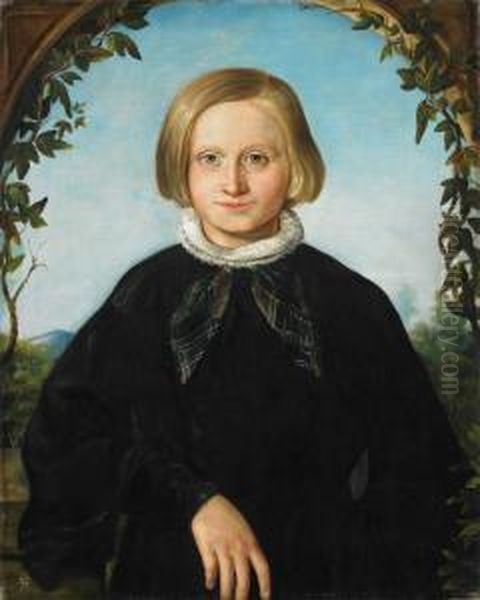 Bildnis Einesjungen Oil Painting by Edward Jakob Von Steinle
