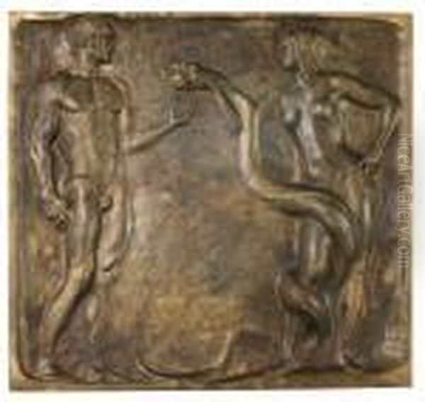 Adam Und Eva Oil Painting by Franz von Stuck