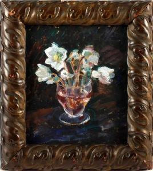 Christmas Roses Oil Painting by Ada Hills Walker