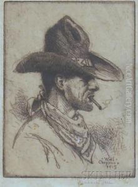 Cheyenne Oil Painting by Bernhardt T. Wall