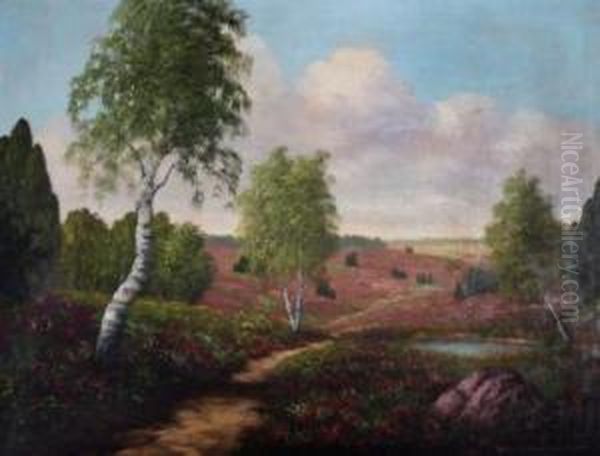 Heidelandschaft Oil Painting by Bernhardt T. Wall