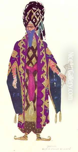 Costume design for a character in 'The Legend of Joseph', 1914 Oil Painting by Leon Samoilovitch Bakst