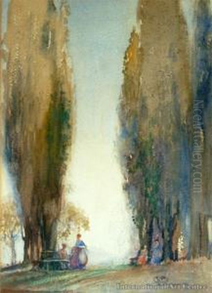 Picnic In The Park Oil Painting by Richard Wallwork