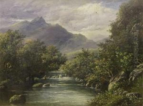 Trout Fishing Oil Painting by J.C. Ward