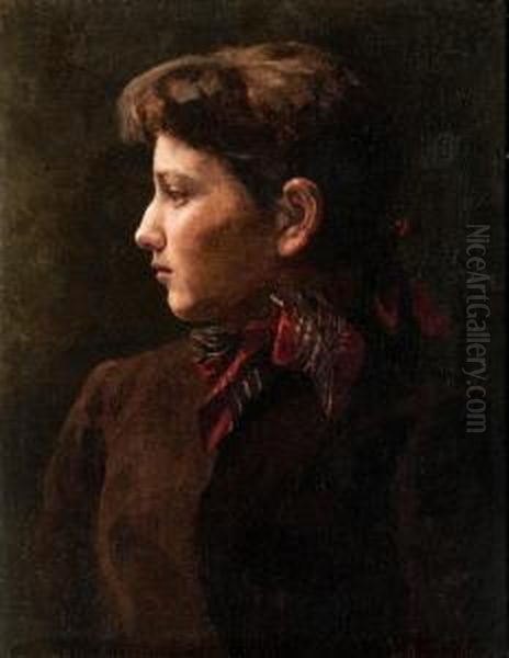 Portrait Of A Woman Oil Painting by Torsten Wasastjerna