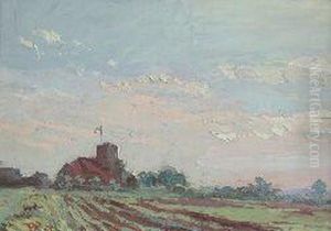 Church Across Ploughed Field
