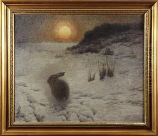Kanin Ivinterlandskap Oil Painting by Alfred Weczerzick