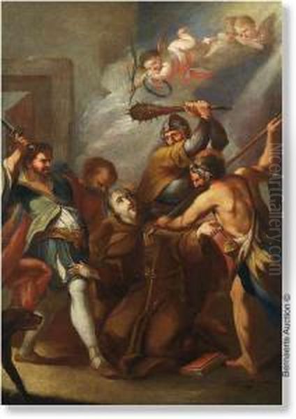 The Martyrdom Of A Monk Oil Painting by Joseph Ignaz Wegscheider