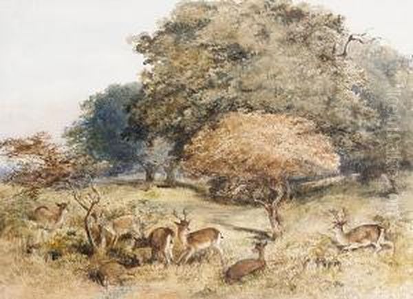 Richmond Park, Surrey Oil Painting by Charles Henry Weigall