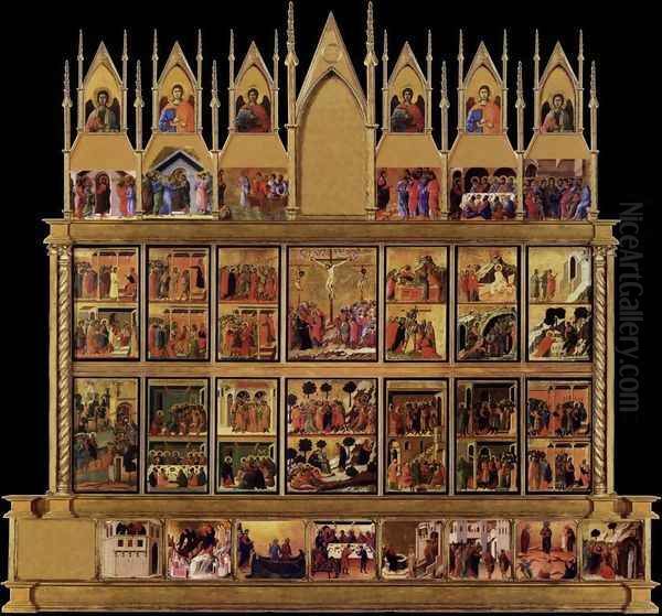 Conjectural reconstrruction of the Maesta (back) Oil Painting by Duccio Di Buoninsegna