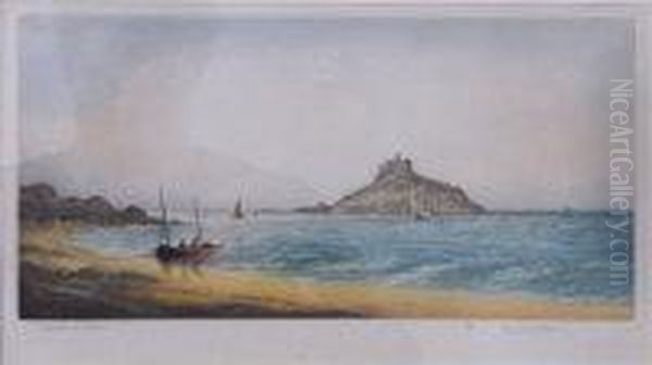 St. Michael's Mount Oil Painting by Edward Francis Wells