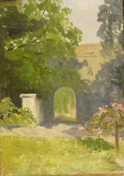 A Park With An Arch Oil Painting by John Laviers Wheatley