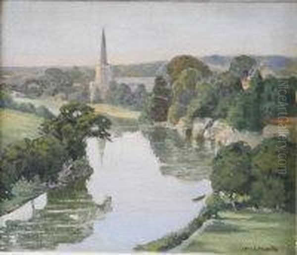 Riverside Church Oil Painting by John Laviers Wheatley