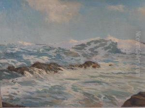 Breaking Waves Oil Painting by John Laviers Wheatley