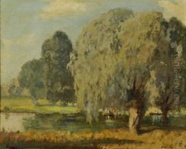 The Willow Tree Oil Painting by John Laviers Wheatley