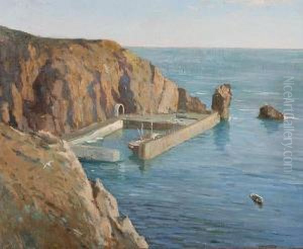 Creux Harbour, Sark Oil Painting by John Laviers Wheatley