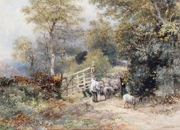 Moving Pastures Oil Painting by Josiah Wood Whymper